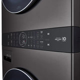 LG Black Steel Single Unit Front Load WashTower with Centre Control 5.2 cu. ft. Steam Washer and 7.4 cu. ft. Steam Gas Dryer