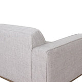 Fabric Loveseat with Solid Oak Base