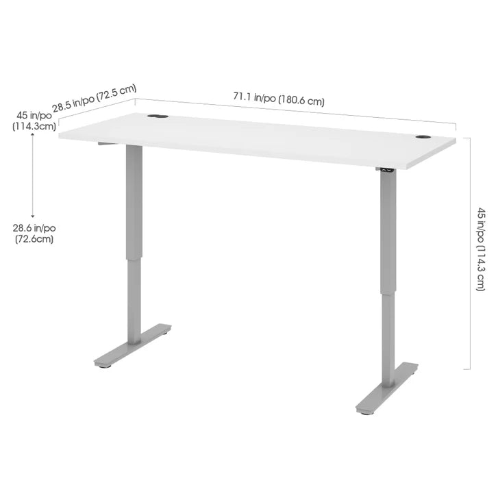 Bestar Upstand 72.4 cm x 182.9 cm (28.5 in. x 72 in.) Height Adjustable Desk
