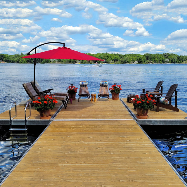 Multinautic QPF495 Aluminum Stationary Dock with Cedar Decking S7