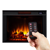 Real Flame Tracey Grand 84 in. Black Media Console Fireplace