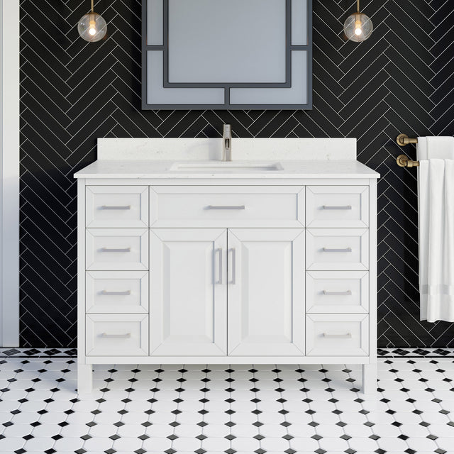 Studio Bathe Thomson II Vanity in White Finish with Engineered Stone Countertop Z2