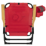NHL 4-Position Folding Chair With Wood Arms