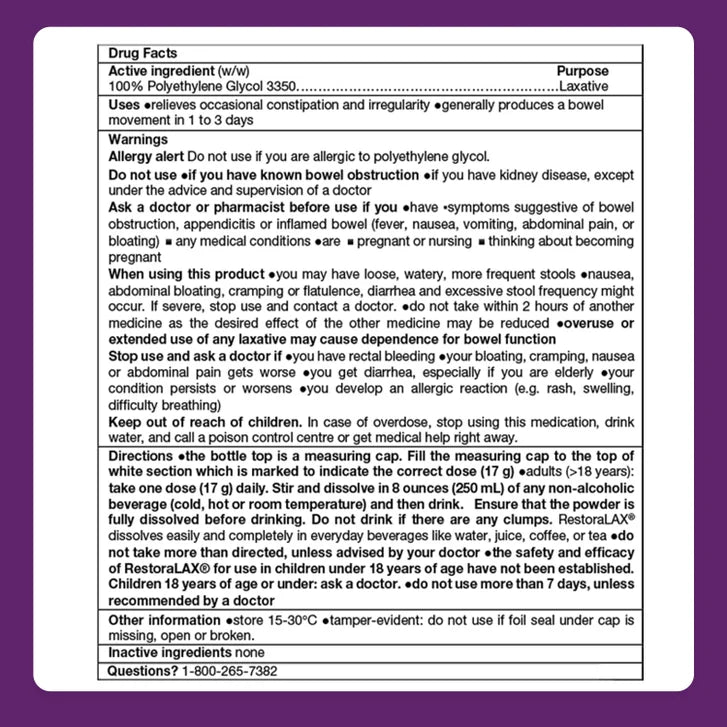 RestoraLAX Laxative, 2 x 36 doses