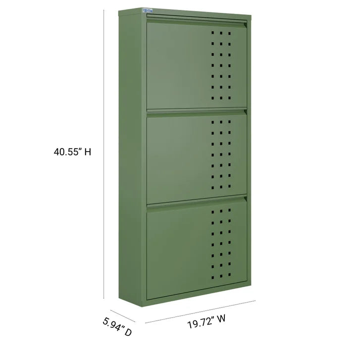 CEHA AYK 3-Door Metal Shoe Cabinet with Front Ventilation