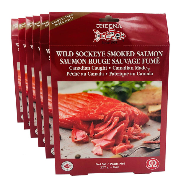 Cheena Canada Wild Smoked Sockeye Salmon Retort, 6 × 227 g I8