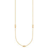High Polish Cube and Bead Station Necklace in Yellow Gold
