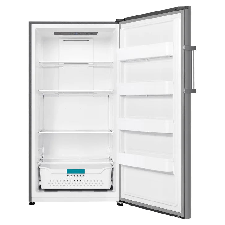 Hisense 17 cu ft. Stainless Steel Look Garage Ready Convertible Upright Fridge or Freezer with Reversible Door