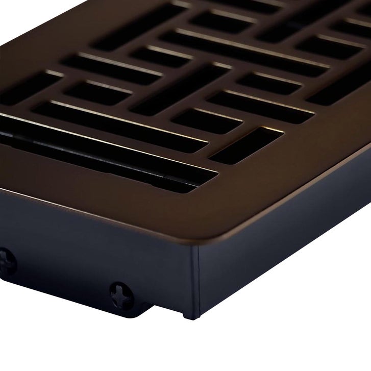 Manor House Rubbed Bronze Low Profile Floor Registers, 4-pack