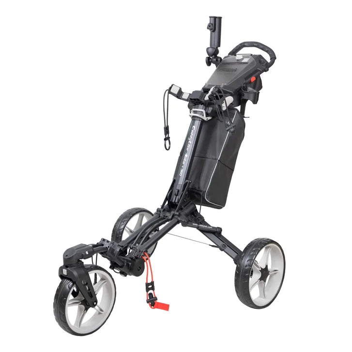 Caddytek - Auto fold/unfold Compact 3 Wheel Golf Push Cart with Cooler Bag