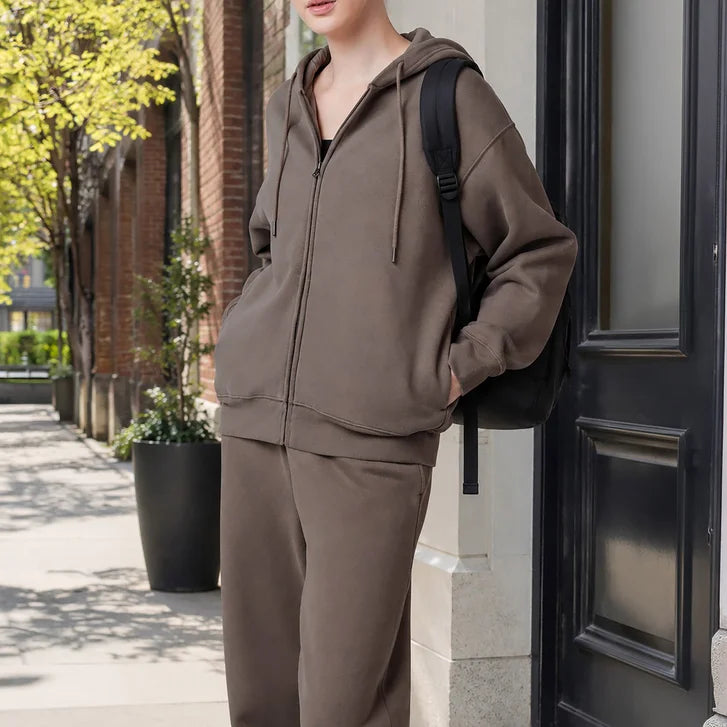 Tuff Athletics Women’s Oversized Fleece Hooded Full Zip