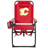 NHL 4-Position Folding Chair With Wood Arms