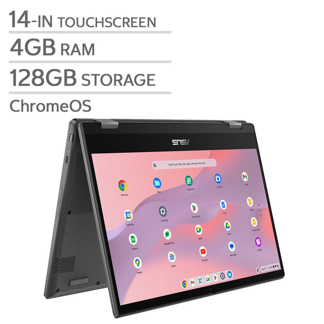 ASUS CM1 Flip 14-in 2-in-1 Touchscreen Chromebook, MediaTek Kompanio 520 – 4GB RAM, 128GB Storage D1
