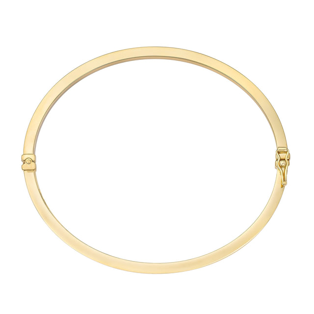 High Polish Square Tube Bangle Bracelet in Yellow Gold G8