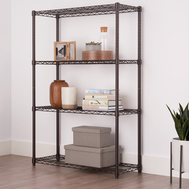 TRINITY 4-Tier NSF Dark Bronze All Purpose Shelving Rack B5