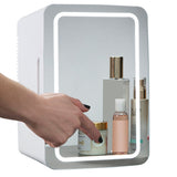 Koolatron 6 Litre Compact Cosmetics Mini Fridge with LED Lighted Dimmable Makeup Mirror