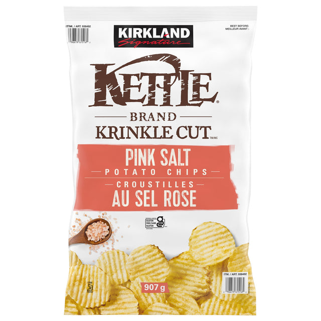 Kirkland Signature Kettle Brand Pink Salt Potato Chips, 907 g H7