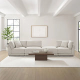 Aiden & Ivy Dayna 4-piece Modular Fabric Sofa with Ottoman