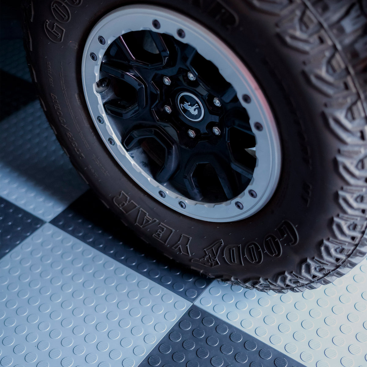 Ultralock Black & Grey Solid Garage Tiles