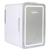 Koolatron 6 Litre Compact Cosmetics Mini Fridge with LED Lighted Dimmable Makeup Mirror