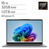 Lenovo IdeaPad Slim 5a 16-in Laptop, AMD Ryzen AI 7 445 - 32GB RAM, 1TB SSD