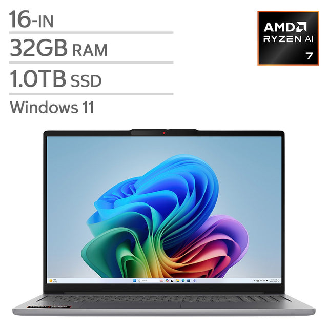 Lenovo IdeaPad Slim 5a 16-in Laptop, AMD Ryzen AI 7 445 - 32GB RAM, 1TB SSD G4