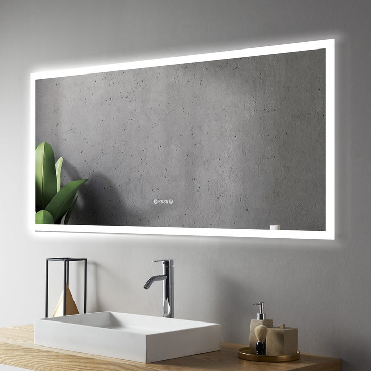 SERA LED Mirror Frosted Edge with Time and Temperature Function