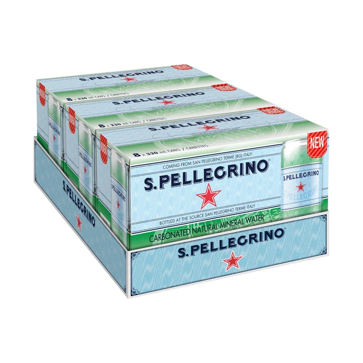 SANPELLEGRINO Sparkling Carbonated Natural Mineral Water 330 mL, 24-pack