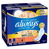 Always Ultra Thin Overnight Pads, 76-count