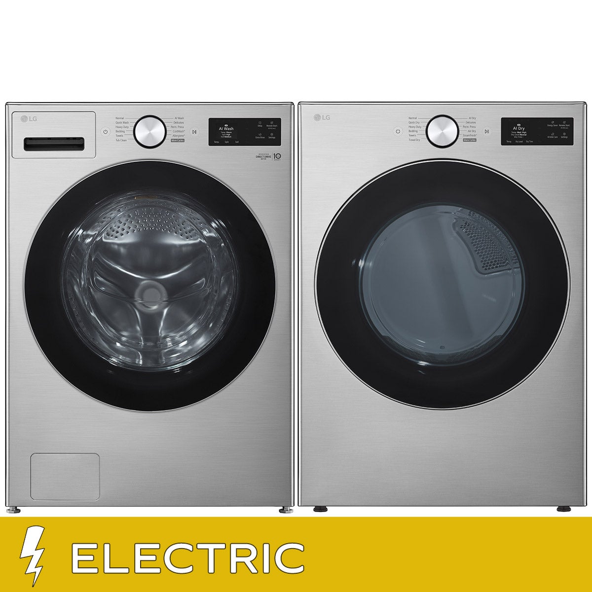 LG Laundry Bundle 5.8 cu ft. Front Load Washer and 7.4 cu ft. Electric Dryer
