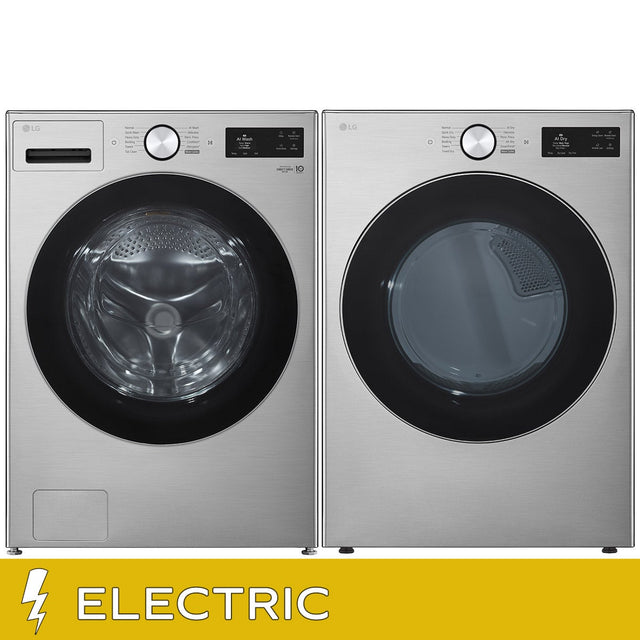 LG Laundry Bundle 5.8 cu ft. Front Load Washer and 7.4 cu ft. Electric Dryer K4