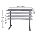 Motionwise 152.4 cm x 76.2 cm (60 in. x 30 in.) Height Adjustable Desk