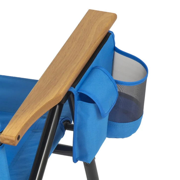 NHL 4-Position Folding Chair With Wood Arms