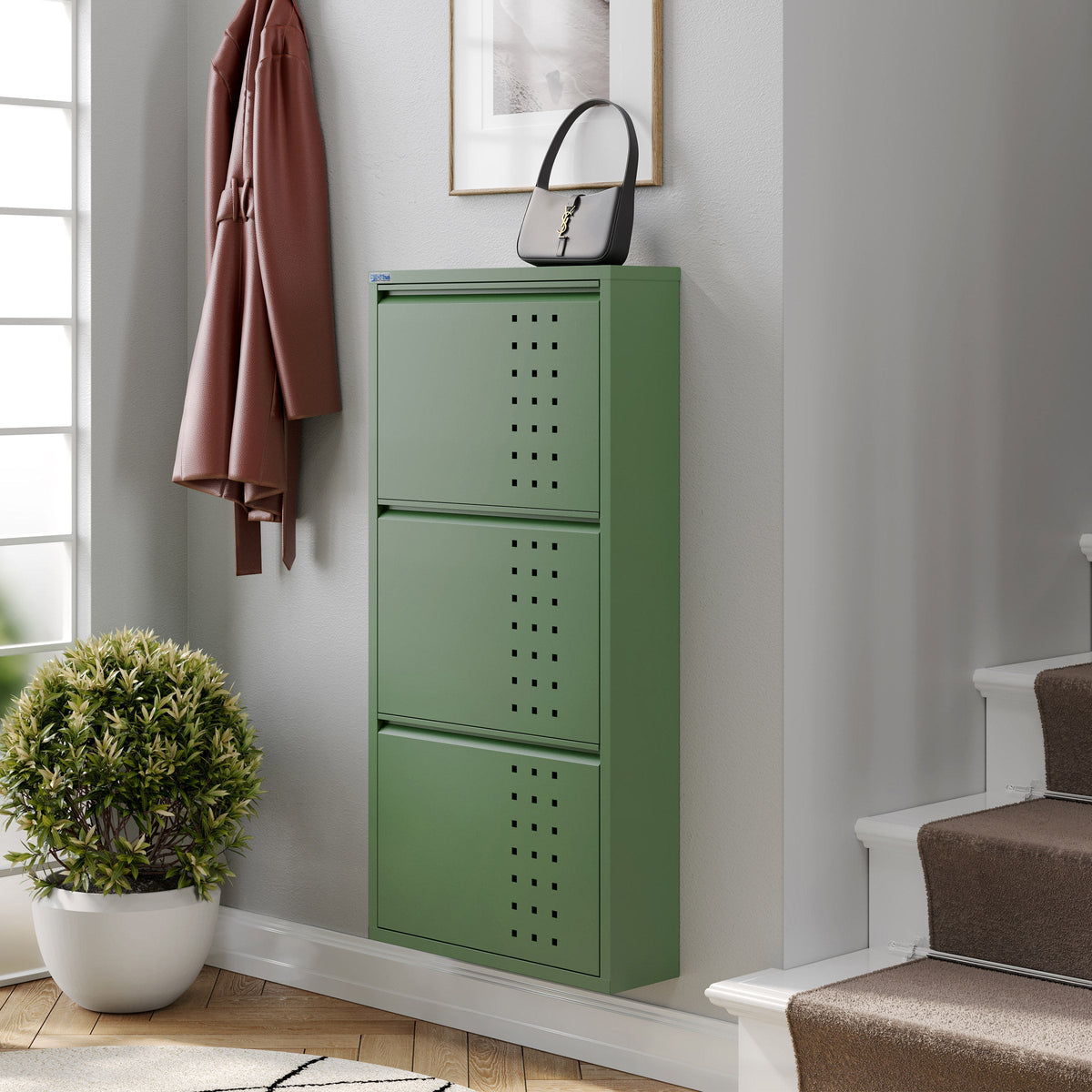 CEHA AYK 3-Door Metal Shoe Cabinet with Front Ventilation