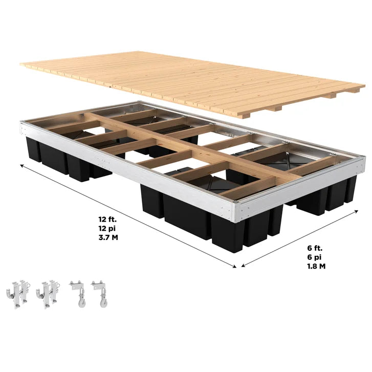 Multinautic QPF495 Aluminum Floating Dock with Cedar Decking