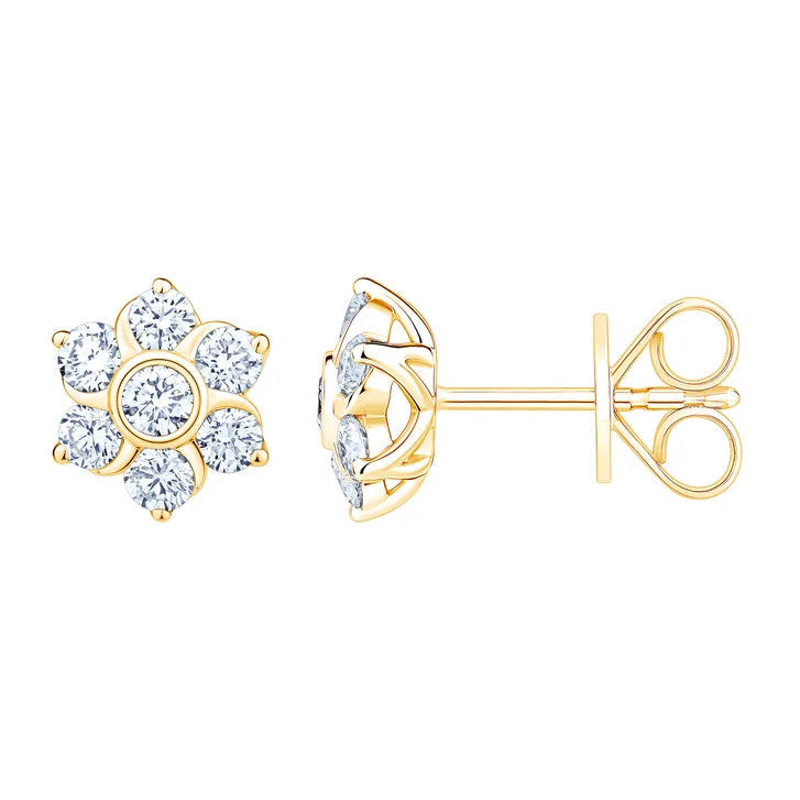 Round Brilliant Diamond Floral Earrings (0.65 ctw)