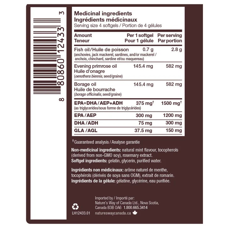 NutraSea Dry Eye Targeted Omega-3, Fresh Mint Flavour, 2 x 120 Softgels
