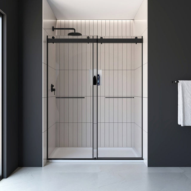 Appollo Geneva 60 in. Alcove Shower Kit in Matte Black J6