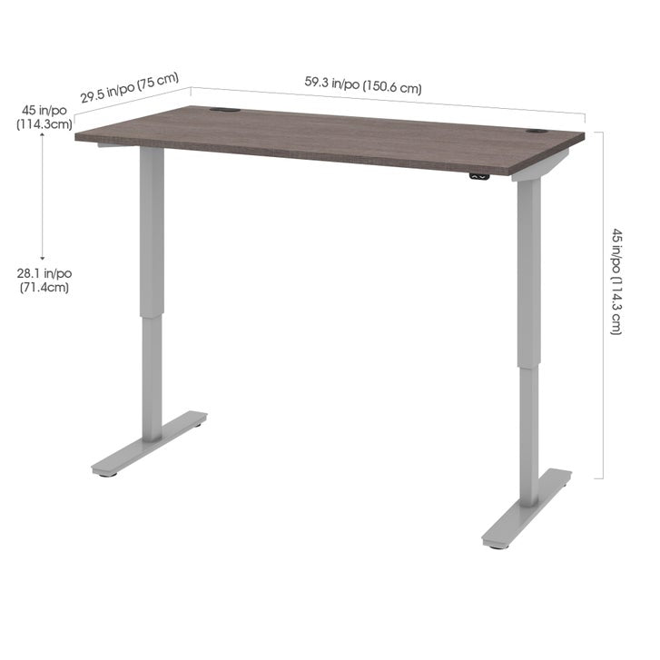 Bestar Upstand 76.2 cm x 152.4 cm (30 in. x 60 in.) Height Adjustable Desk with Dual Monitor Arm