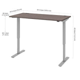 Bestar Upstand 76.2 cm x 152.4 cm (30 in. x 60 in.) Height Adjustable Desk with Dual Monitor Arm