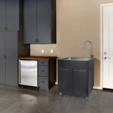 Transform 28 in. All-in-one Utility Sink with Cabinet and Stainless Steel Faucet