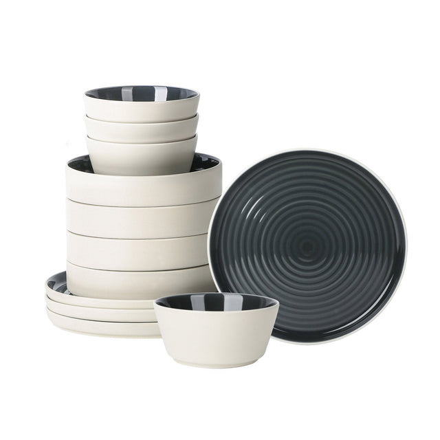 Stone Lain Elica Stoneware Dinnerware Set, 12-pieces I2