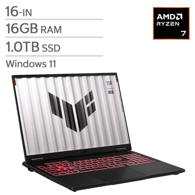 ASUS TUF Gaming A16 16-in Gaming Laptop, AMD Ryzen 7 260 - 16GB RAM, 1TB SSD, 8GB NVIDIA GeForce RTX 5050 V6