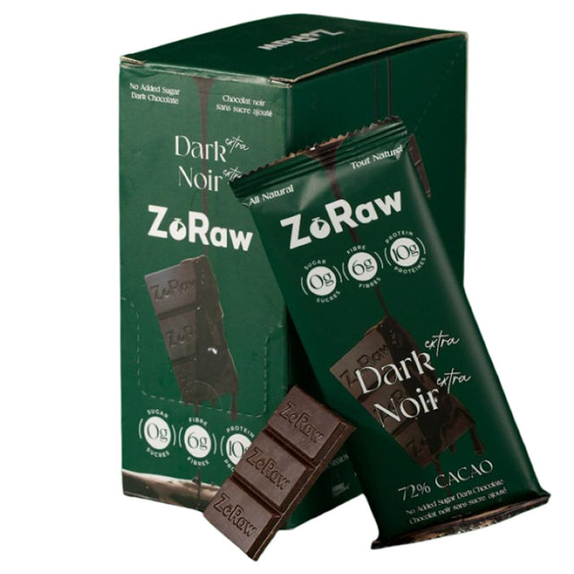 ZoRaw Dark Chocolate Bar with Protein, 12 × 52 g G3