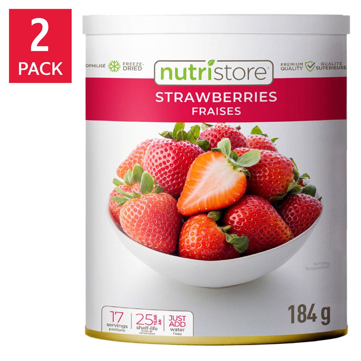 Nutristore Freeze Dried Strawberries 2-pack