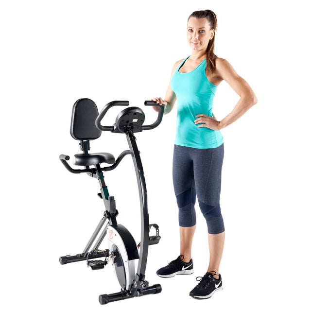 Marcy Foldable Exercise Bike with High-back Seat Z9