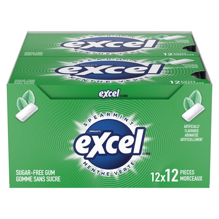 Excel Sugar-free Spearmint Gum, 12 × 12 pieces