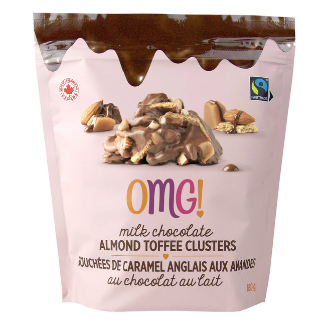 OMG! Milk Chocolate Almond & Toffee Clusters, 680 g M9
