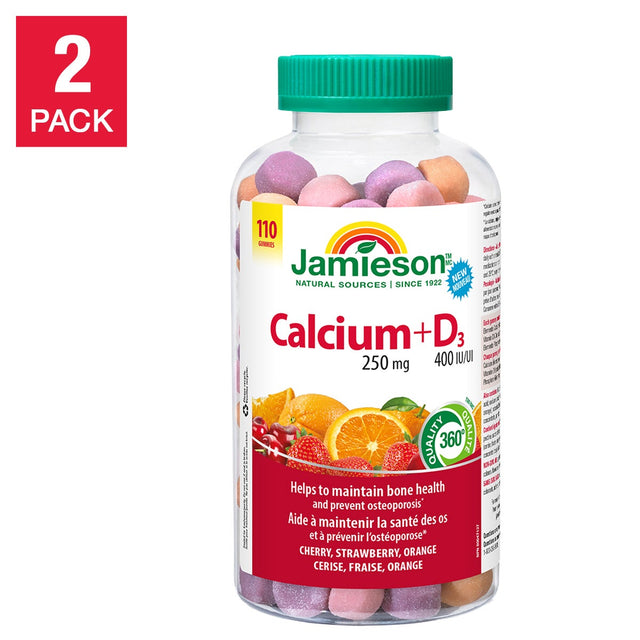 Jamieson Calcium + Vitamin D3 Gummies, 2 x 110 Gummies J1
