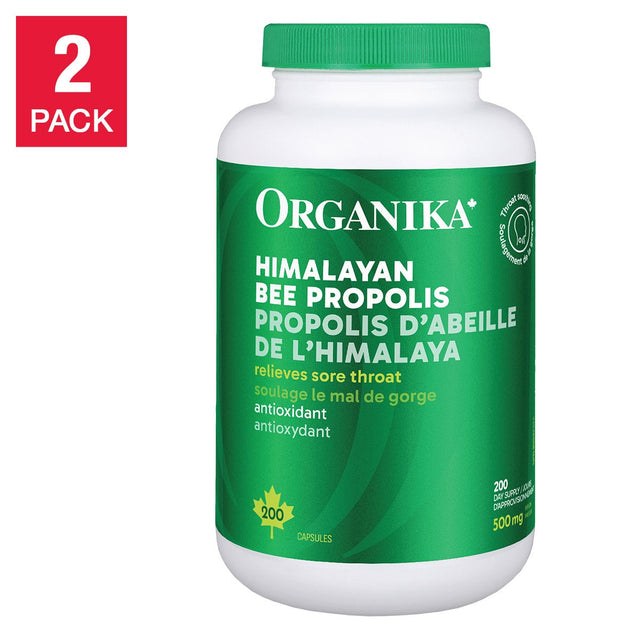 Organika Bee Propolis 500 mg, 2 x 200 Capsules W5